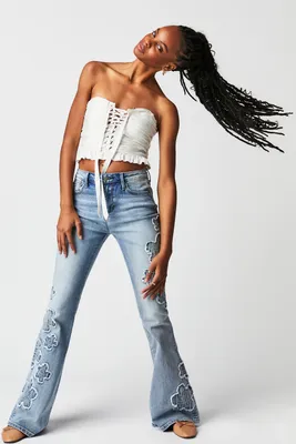 Driftwood Farrah Embroidered Flare Jeans