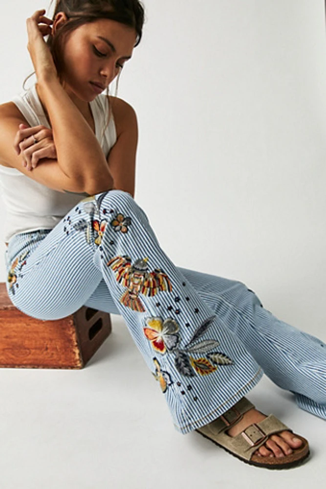 Driftwood Farrah Embroidered Flare Jeans