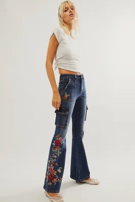 Driftwood Farrah Embroidered Cargo Jeans