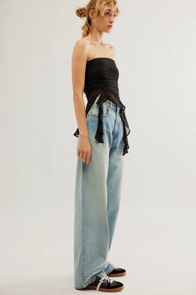 Double Pleat Wide Leg Pant - Light Grey – denimist