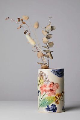 Marika Du Plessis Elegant Floral Vase by Marika du Plessis at Free People, Matte Floral, One Size