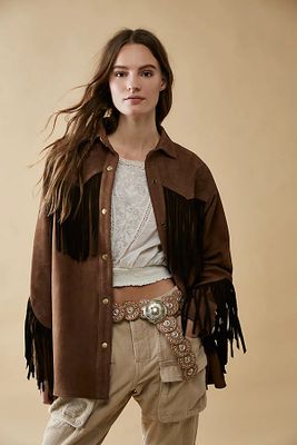 Sunburst Suede Shirt by Understated Leather at Free People, Mocha, S