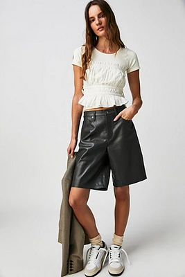 AGOLDE Recycled Leather Low-Rise Shorts