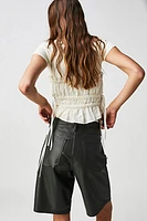 AGOLDE Recycled Leather Low-Rise Shorts