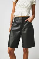 AGOLDE Recycled Leather Low-Rise Shorts