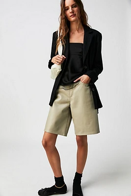 AGOLDE Recycled Leather Low-Rise Shorts