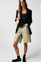 AGOLDE Recycled Leather Low-Rise Shorts