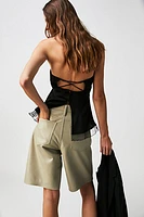 AGOLDE Recycled Leather Low-Rise Shorts