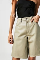 AGOLDE Recycled Leather Low-Rise Shorts