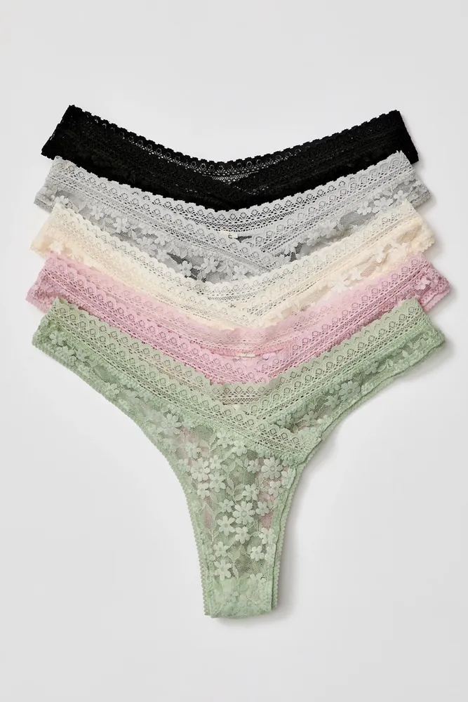Intimately Daisy Lace High-Cut Thong 5-Pack Undies
