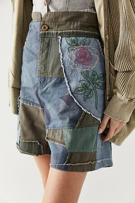 Blue Horizon Patched Shorts by Free People, Combo,
