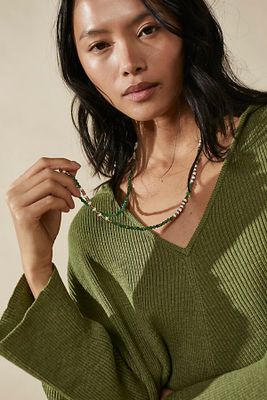 Marli & Lenny Single Strand Necklace by Marli + Lenny at Free People, Army Green, One Size