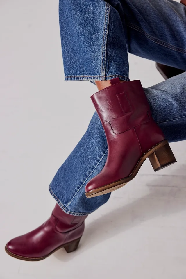 Free People Theo Ankle Boots in Red