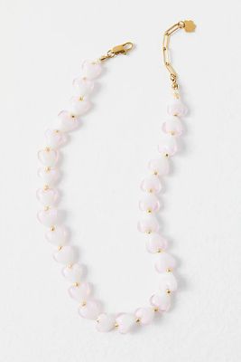 Et Toi Glass Heart Necklace by Et Toi Paris at Free People, Pink, One Size