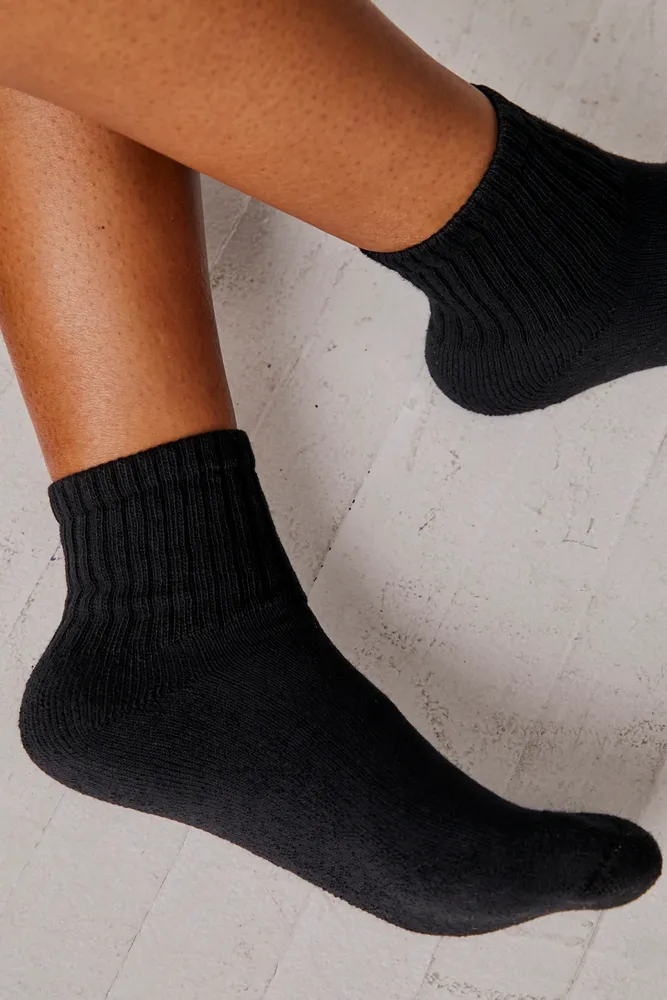 Solid Shortie Crew Socks