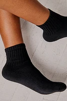 Solid Shortie Crew Socks