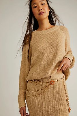 Shoot For The Stars Chain Belt by Free People, Gold, One Size