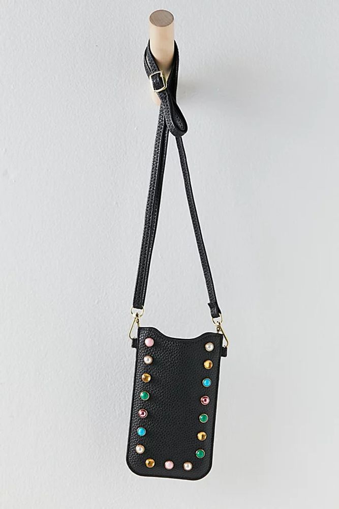 Gemstone Phone Necklace Case by Free People, Technicolor Pearls, One Size
