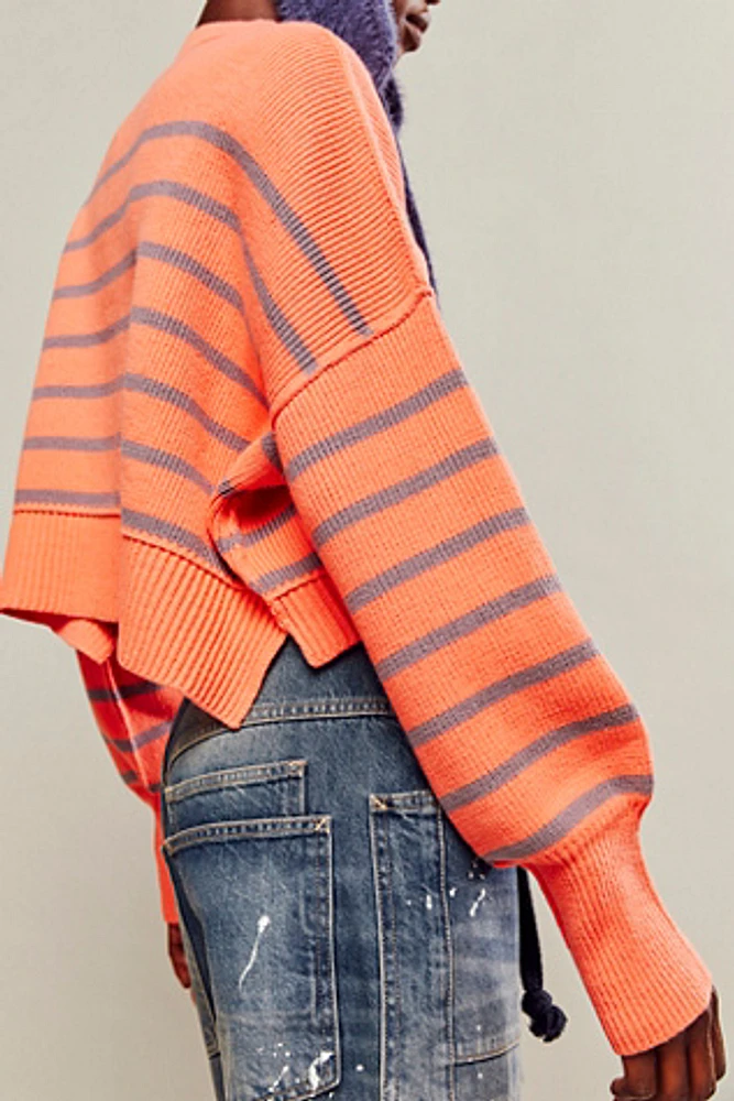 Easy Street Stripe Crop Pullover