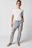 OneTeaspoon Sequined Saints Boyfriend Jeans