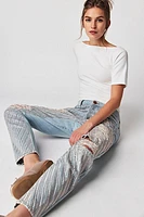 OneTeaspoon Sequined Saints Boyfriend Jeans