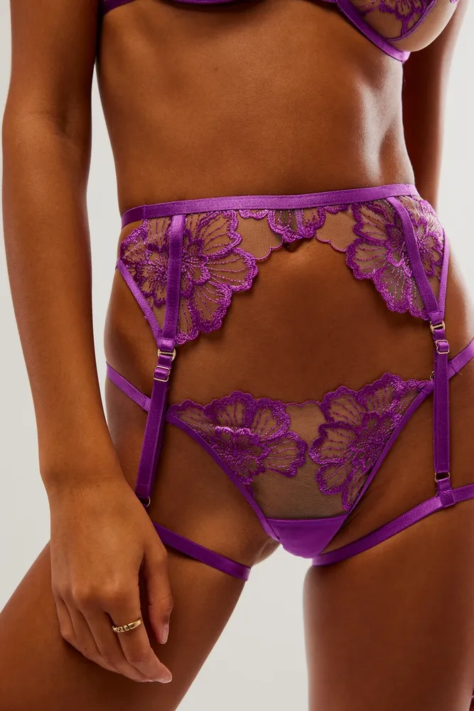 Catalina Thong Bright Violet/Sheer – Bluebella