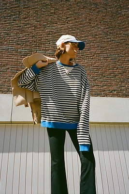 Classic Striped Oversized Crewneck