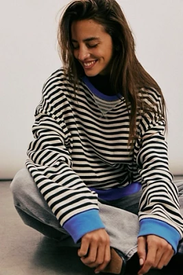 Classic Striped Oversized Crewneck