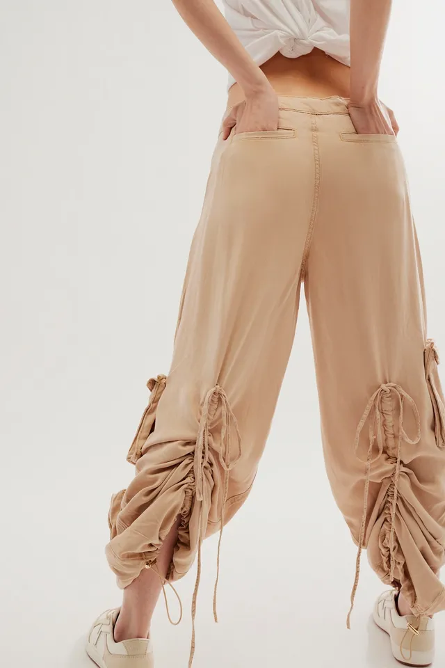 SER.O.YA Alba Ruched Cargo Pant in Blood Orange