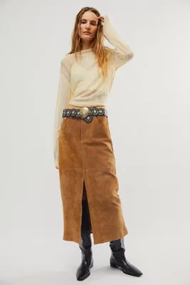 BlankNYC Suede Midi Skirt