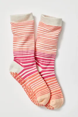 Jess Hot Print Stripe Grip Socks
