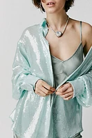 FP x EastNWestLabel Sheer Sequin Shirt