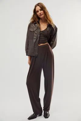 Norma Kamali Tapered Pleated Trousers