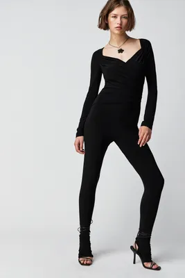 Norma Kamali Long Sleeve Sweetheart Catsuit