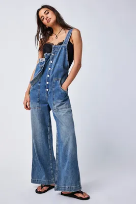 We The Free Fields Of Flowers Wide-Leg Overalls