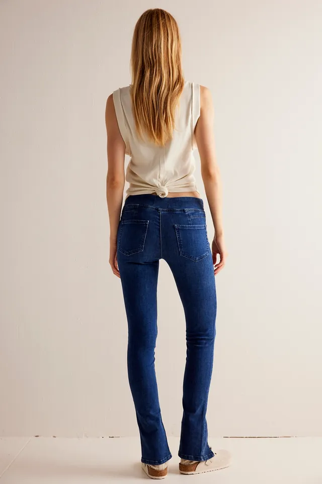 FREE PEOPLE We The Free - Double Dutch Pull-On Slit Skinny Jeans in  Tincture