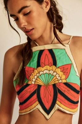 Lotus Applique Halter Top