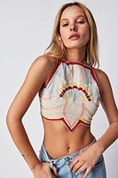 Lotus Applique Halter Top