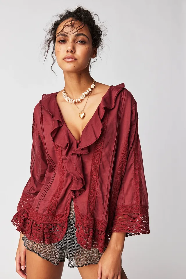 Free People Ruffle Me Up Top