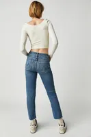 MOTHER Mid-Rise Dazzler Ankle Fray Jeans