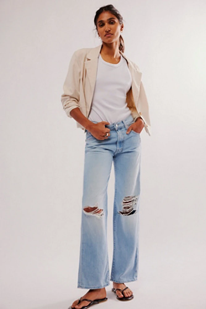 MOTHER The Rambler Zip Flood Jeans