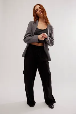 Women's Sonoma Black (M Size) Cinched Knit Jogger Pants Jogger high Rise  -Relaxed Through Hip and Thigh Tapered Leg Opening