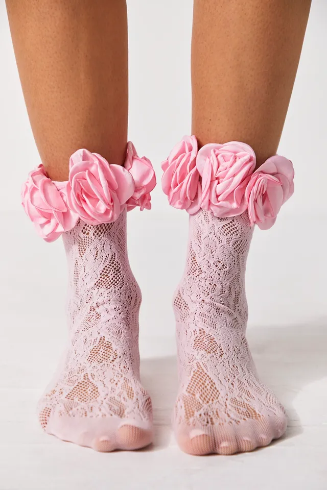 Allise Lace Socks Pink