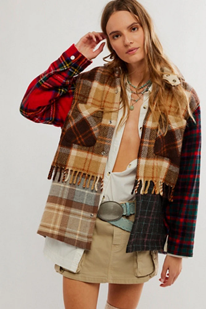 Carleen Fringe Plaid Ardmore Jacket