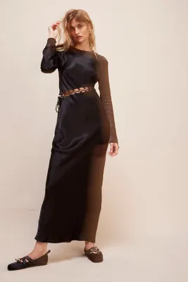 Shona Joy Arienzo Asymmetrical Lace Up Maxi Dress