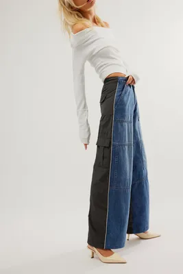 Ksubi Baggy Nylon Splice Jeans