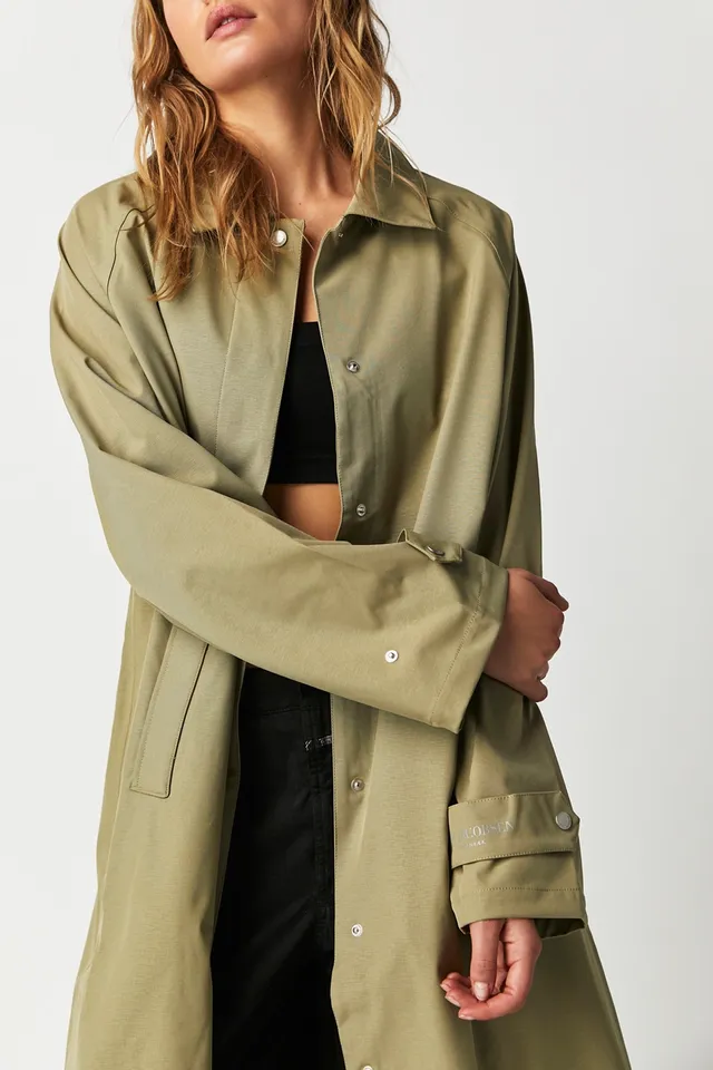 SOS JENSEN Women's Taupe Trench Coat Style Raincoat L -  Denmark