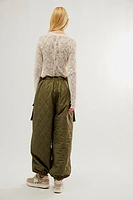 Norma Kamali Quilted Oversized Cargo Pants