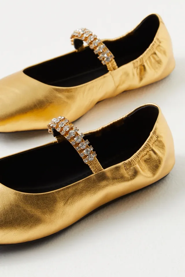 FS Fiona Ladies Off-White/Gold Ballet Flat – Frankel's Designer Shoes