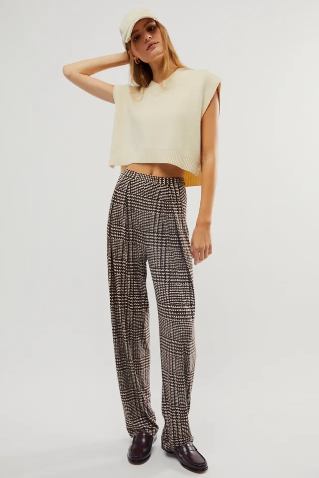 Free People Jules Plaid Pants - Orange Multi Pants - Plaid Pants - Lulus